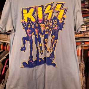 KISS T-SHIRT, LARGE, BLUE